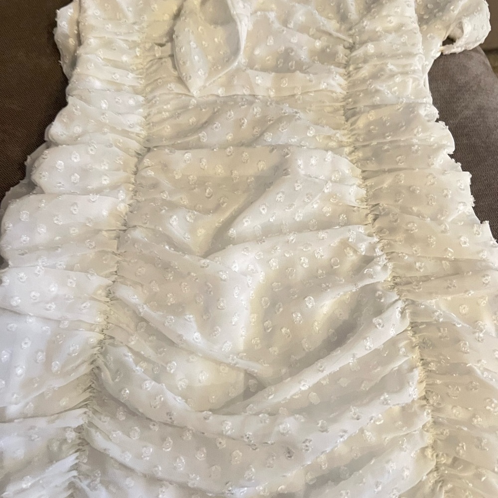 Stunning ruffle white dress